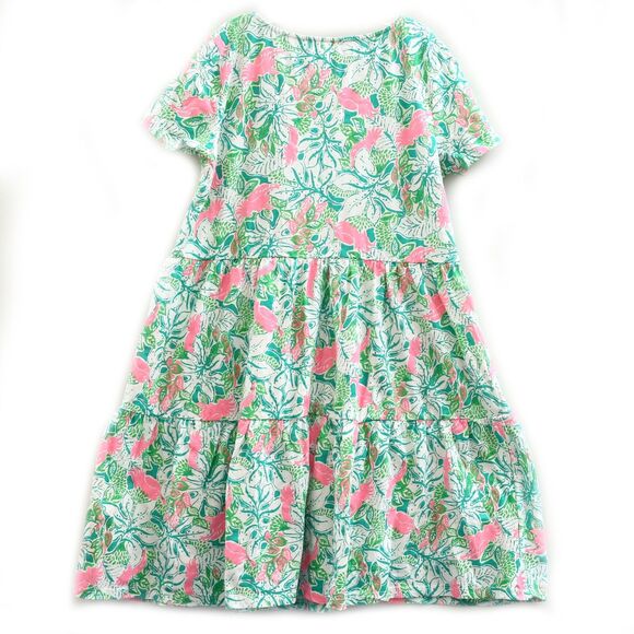 Lilly Pulitzer Girls Mini Geanna Swing Dress Botanical Green XL 12-14 YRS 278481 - Picture 4 of 8